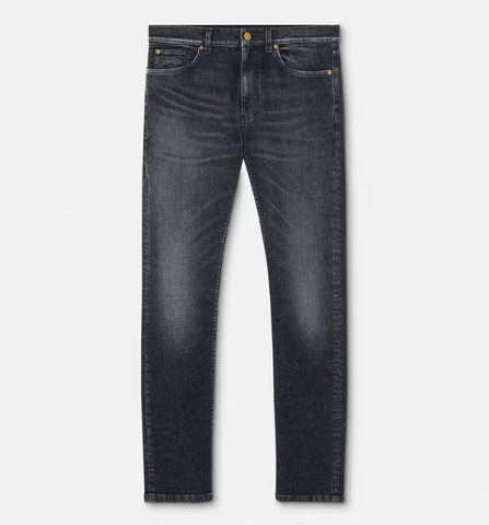 Embroidered Medusa Slim-Fit Jeans – Iconic Style with a Tailored Edge