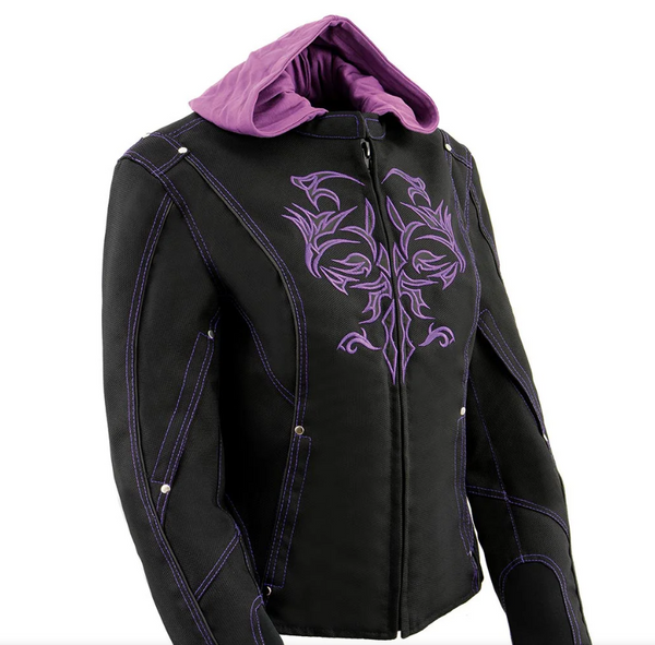 Hooded Textile Leather Jacket