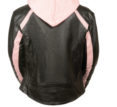 Striped Leather Jacket with Zip-Out Hoodie - jnjjackets