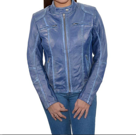 Scuba Style Leather Jacket - jnjjackets