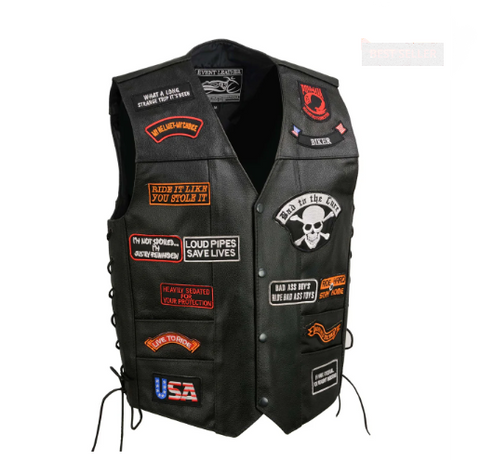 Pre-Patched Bikers Vest - jnjjackets