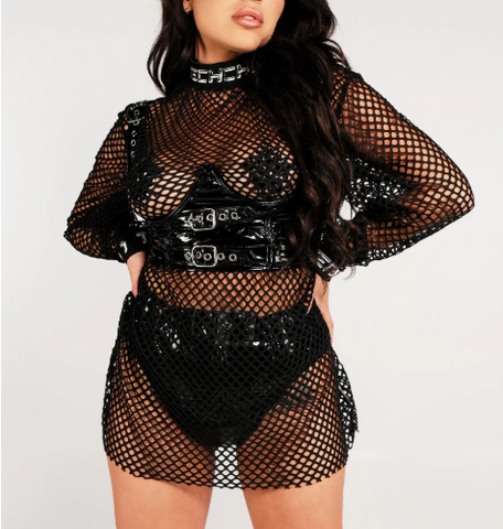 Dusk Till Dawn Techno Fishnet Shirt - jnjjackets
