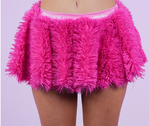Cuddle Pink Faux Fur Skirt
