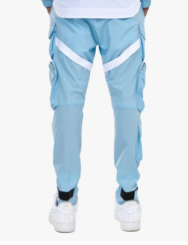 Light Blue Strap Cargo Pants - jnjjackets