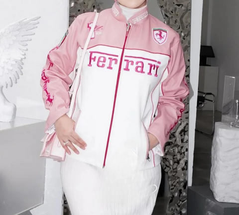 Pink Ferrari Racing Jacket - jnjjackets