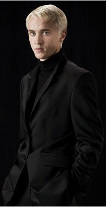 Draco Malfoy Black Suit With high-neck, Shirt & Tie For Nicky