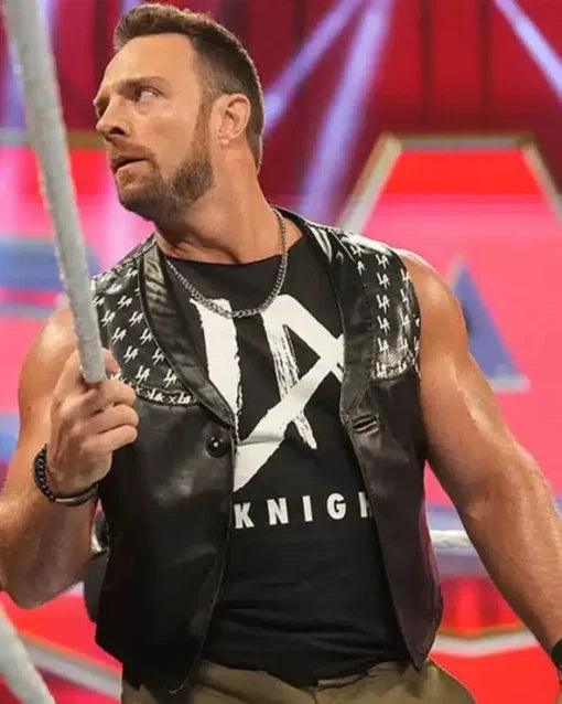 WWE LA Knight Leather Vest - jnjjackets