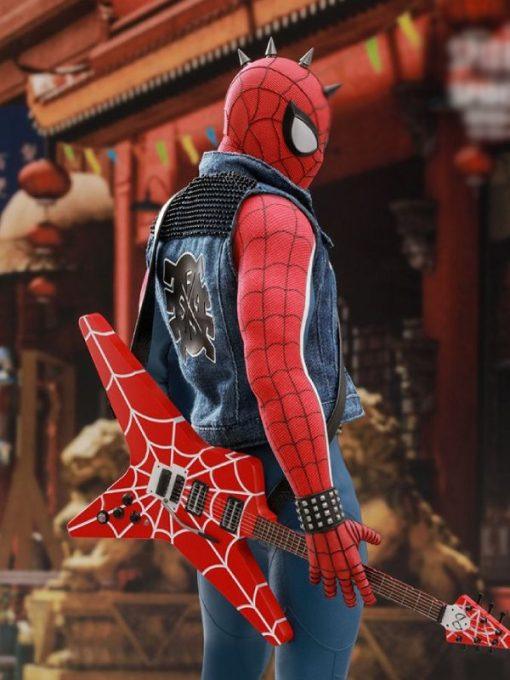 Spider Punk Spiderman Blue Denim Vest - JnJ Jackets