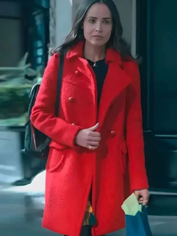 Sofia Carson The Life List 2025 Red Coat - jnjjackets