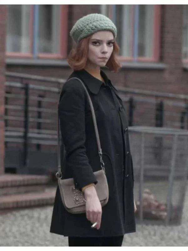 The Queen’s Gambit Anya Taylor-Joy Black Coat - JnJ Jackets