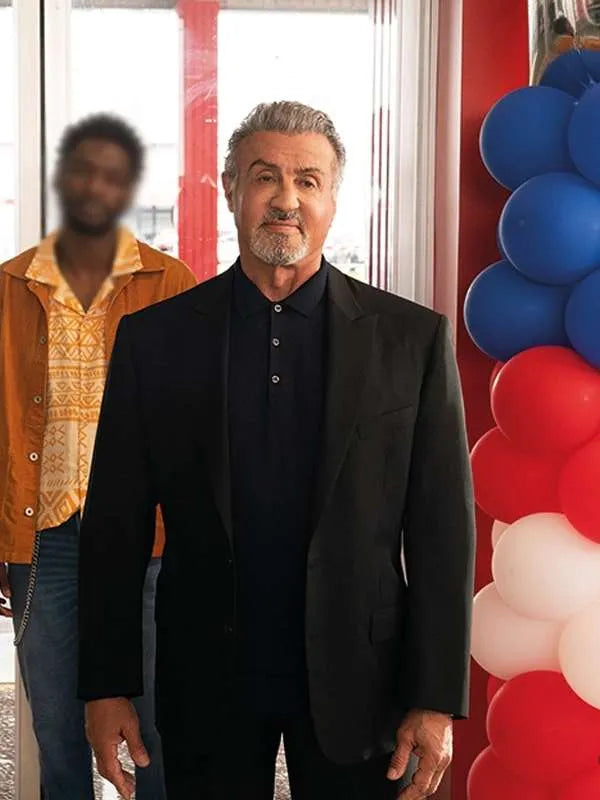 Sylvester Stallone Tulsa King Black Suit