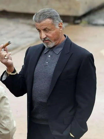 Sylvester Stallone Tulsa King Black Suit