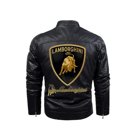 Lamborghini Black Leather Jacket - JnJ Jackets