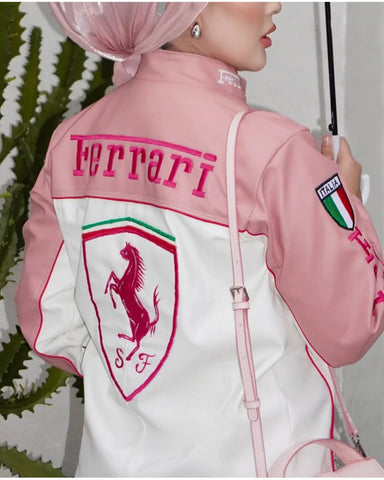 Pink Ferrari Racing Jacket - jnjjackets