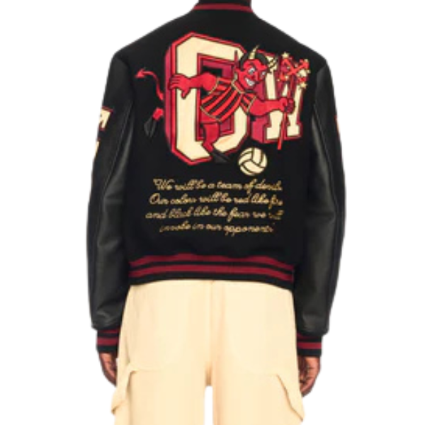 AC Milan X Black Varsity Jacket - JnJ Jackets