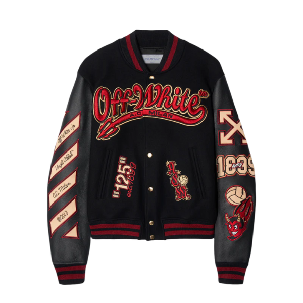 AC Milan X Black Varsity Jacket - JnJ Jackets