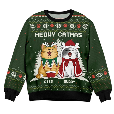 Cat Meowy Catmas Ugly Christmas Sweater