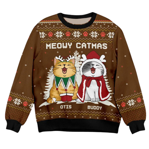 Cat Meowy Catmas Ugly Christmas Sweater