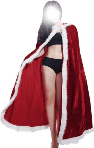 Christmas Santa Claus Costume Hooded Cape - JnJ Jackets