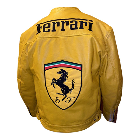 Vintage Biker Ferrari Yellow Jacket - jnjjackets