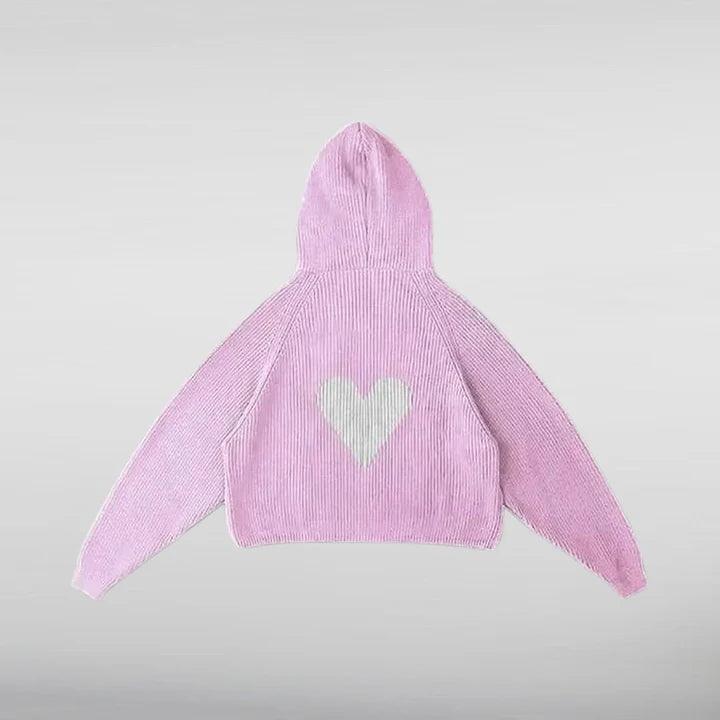 Knitted Vwoollo Heart hoodie