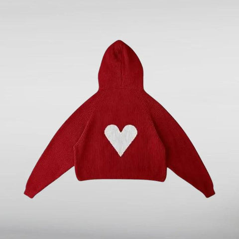 Knitted Vwoollo Heart hoodie