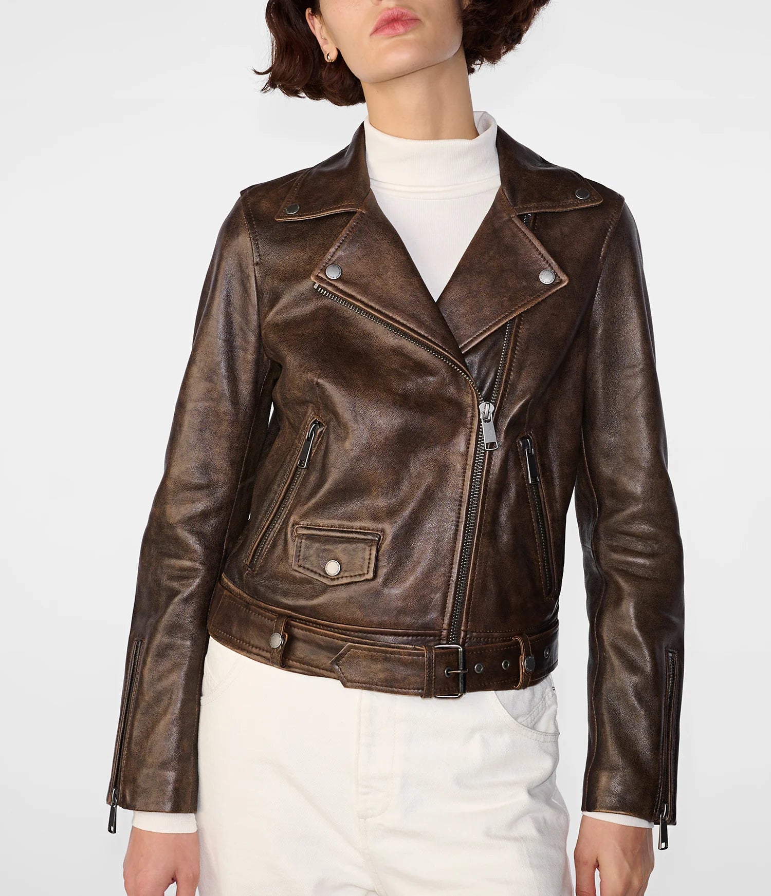 Bryn Distressed Leather Jacket - jnjjackets