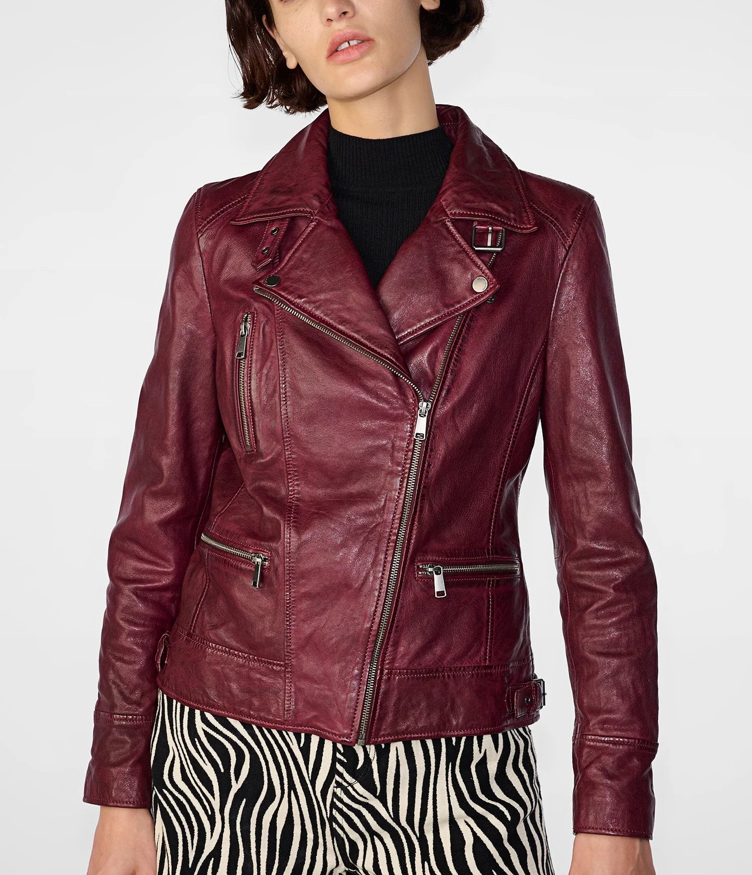 Marissa Asymmetric Leather Jacket - jnjjackets