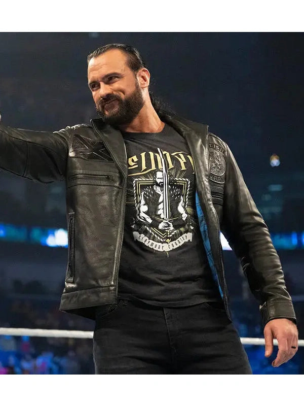 WWE Raw Drew McIntyre Black Leather Jacket