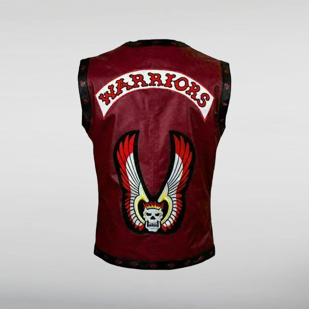 Maroon Leather Vest The Warriors Costume