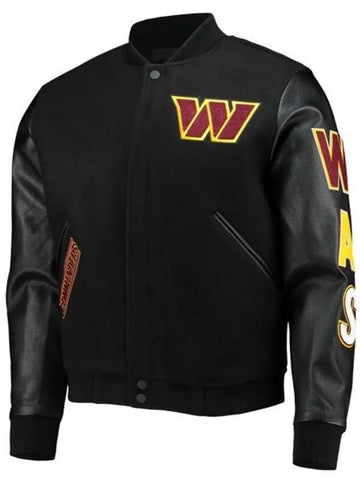 Washington Commanders Black Varsity Jacket