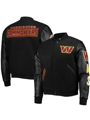 Washington Commanders Black Varsity Jacket