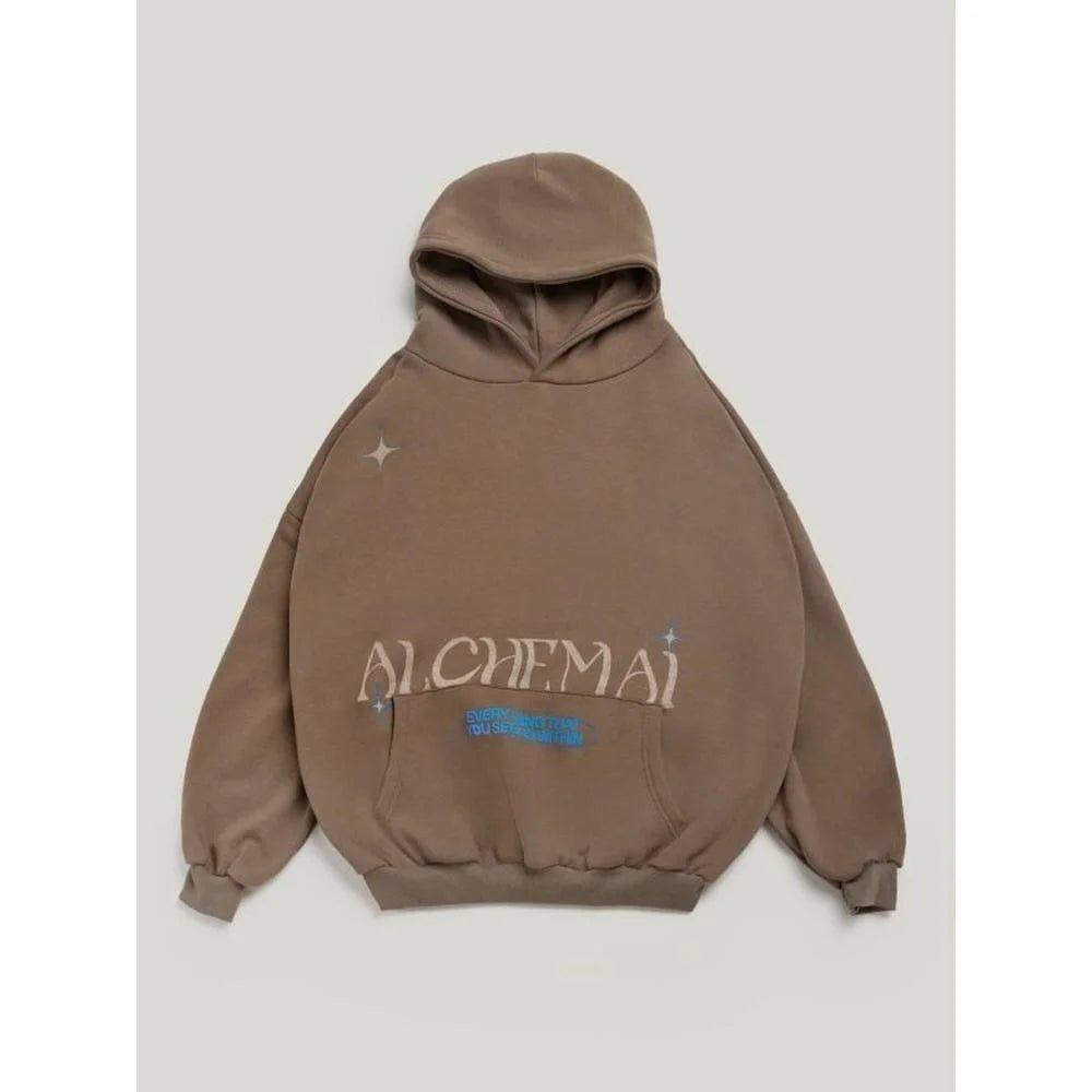 Alchemai Brown Pullover Hoodie - jnjjackets