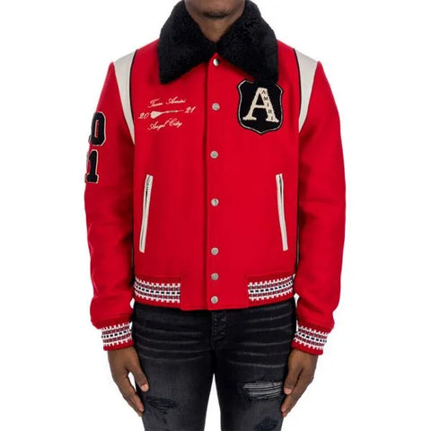 Amiri Red Varsity Jacket - JnJ Jackets