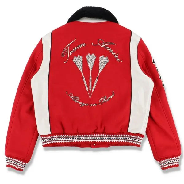 Amiri Always on Point Red Varsity Jacket