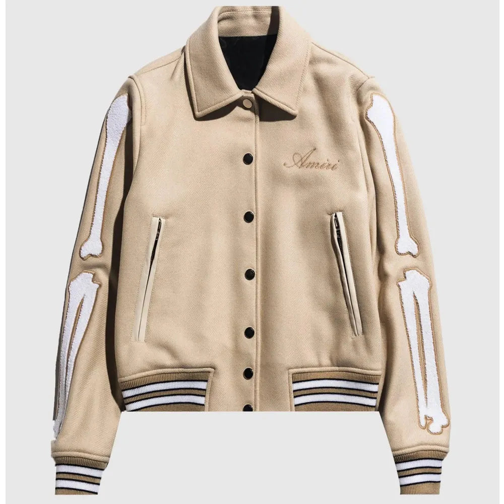 Amiri Bones Letterman Wool Jacket - JnJ Jackets