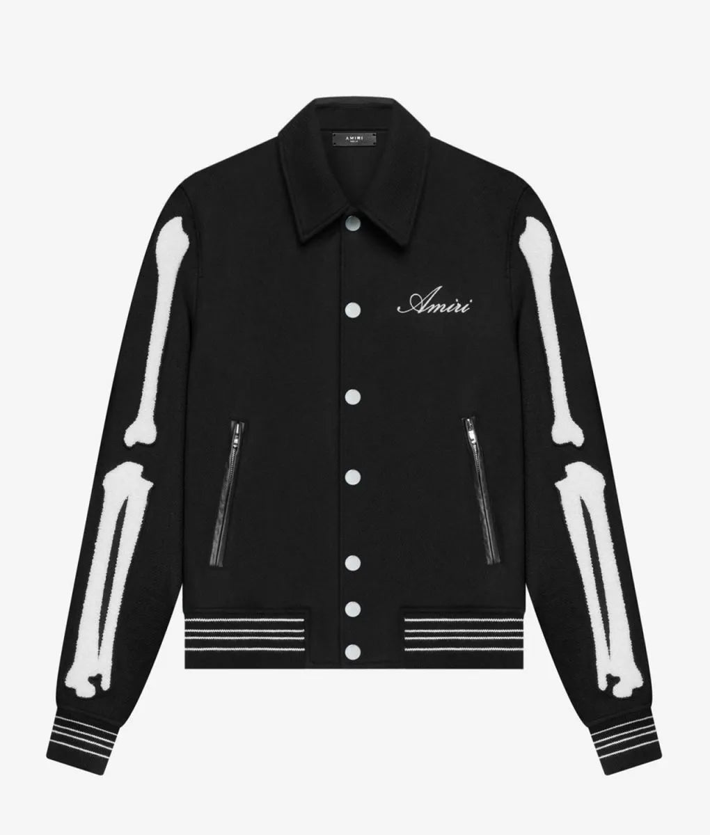 Amiri Bones Letterman Wool Jacket - JnJ Jackets