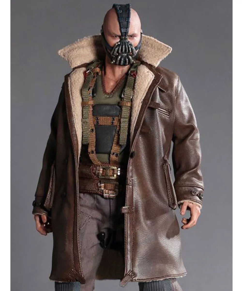 Bane The Dark Knight Rises Shearling Leather Coat