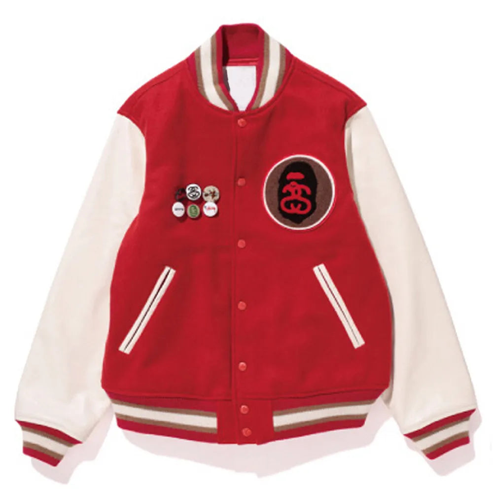 Stussy Bape Varsity Jacket - JnJ Jackets