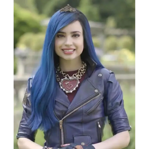 Evie Descendants 3 Purple Leather Jacket