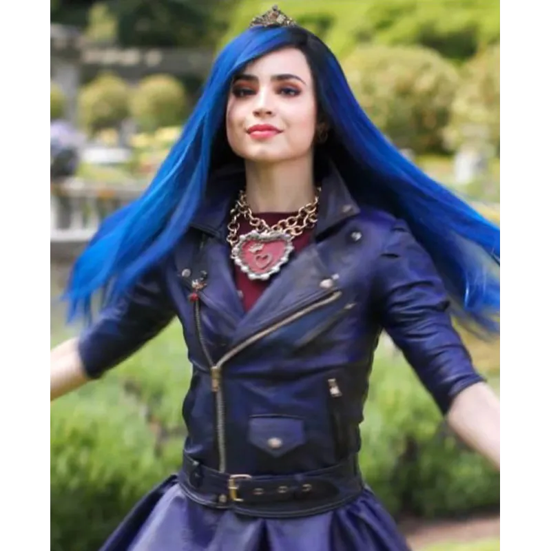 Evie Descendants 3 Purple Leather Jacket