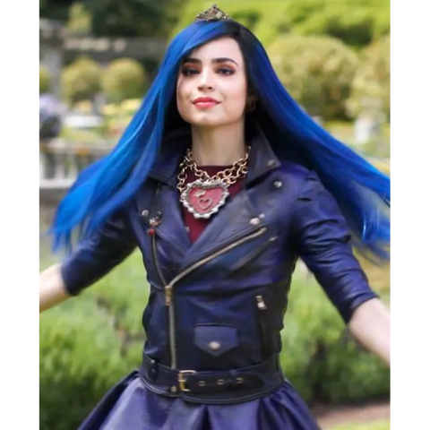 Evie Descendants 3 Purple Leather Jacket