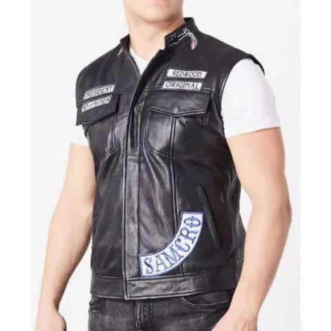 Charlie Hunnam SOA Leather Vest - jnjjackets