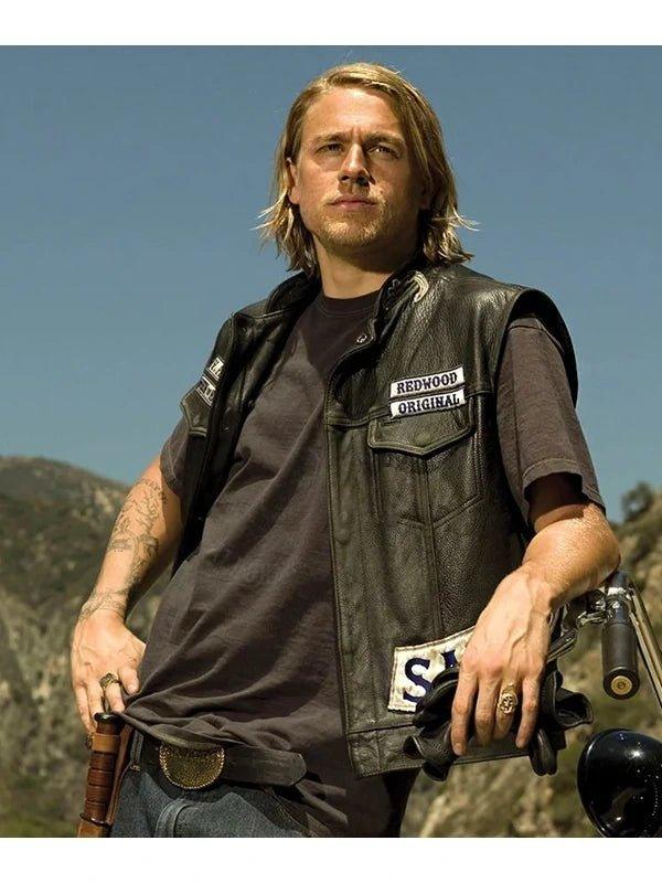 Charlie Hunnam SOA Leather Vest - jnjjackets