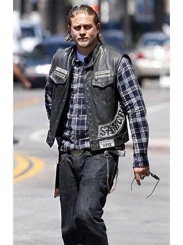 Charlie Hunnam SOA Leather Vest - jnjjackets