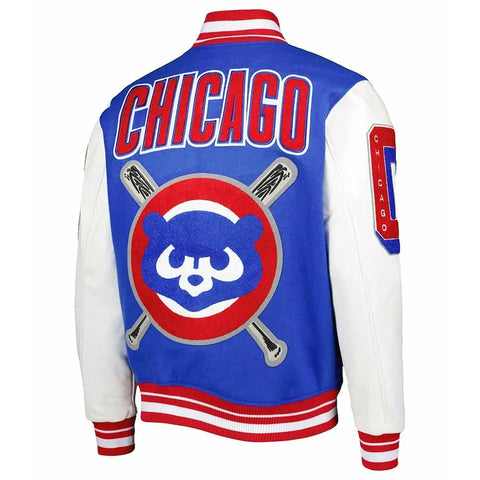 Varsity Chicago Cubs Mash Up White and Royal Blue Jacket