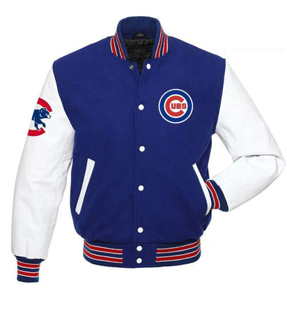 Chicago Cubs MLB Blue and White Varsity Jacket