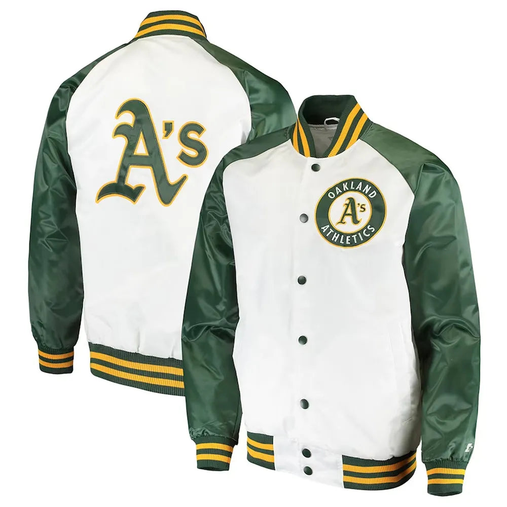 Clean-Up Hitter Oakland Athletics White and Green Jacket