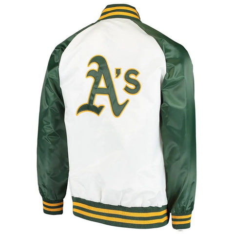 Clean-Up Hitter Oakland Athletics White and Green Jacket