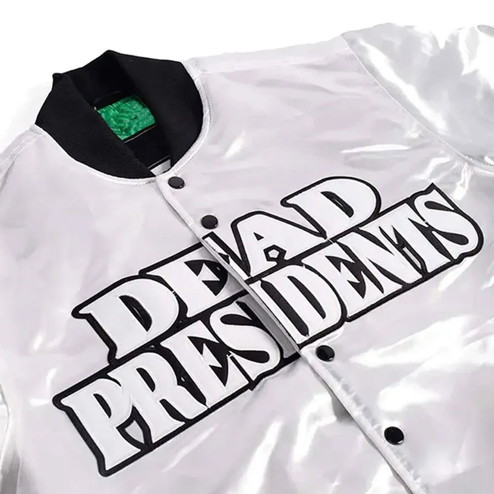 Headgear Classics Dead Presidents White Satin Jacket - JnJ Jackets